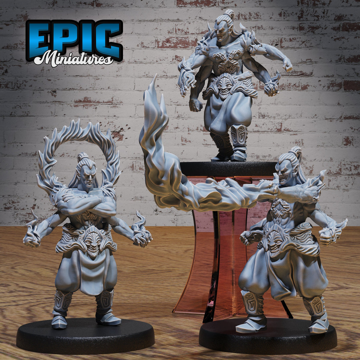 Rage Demon Asura Set of 3 DND miniatures group photo Serpents Rage