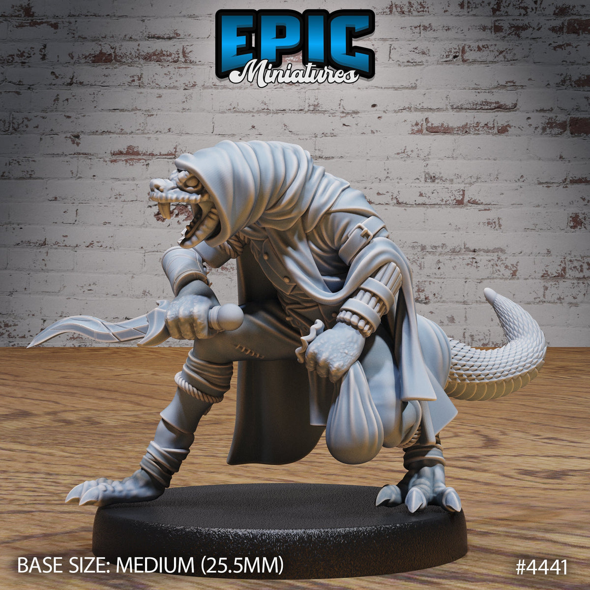 Serpent Folk Option #4442 front DND miniature Serpents Rage 16k resin