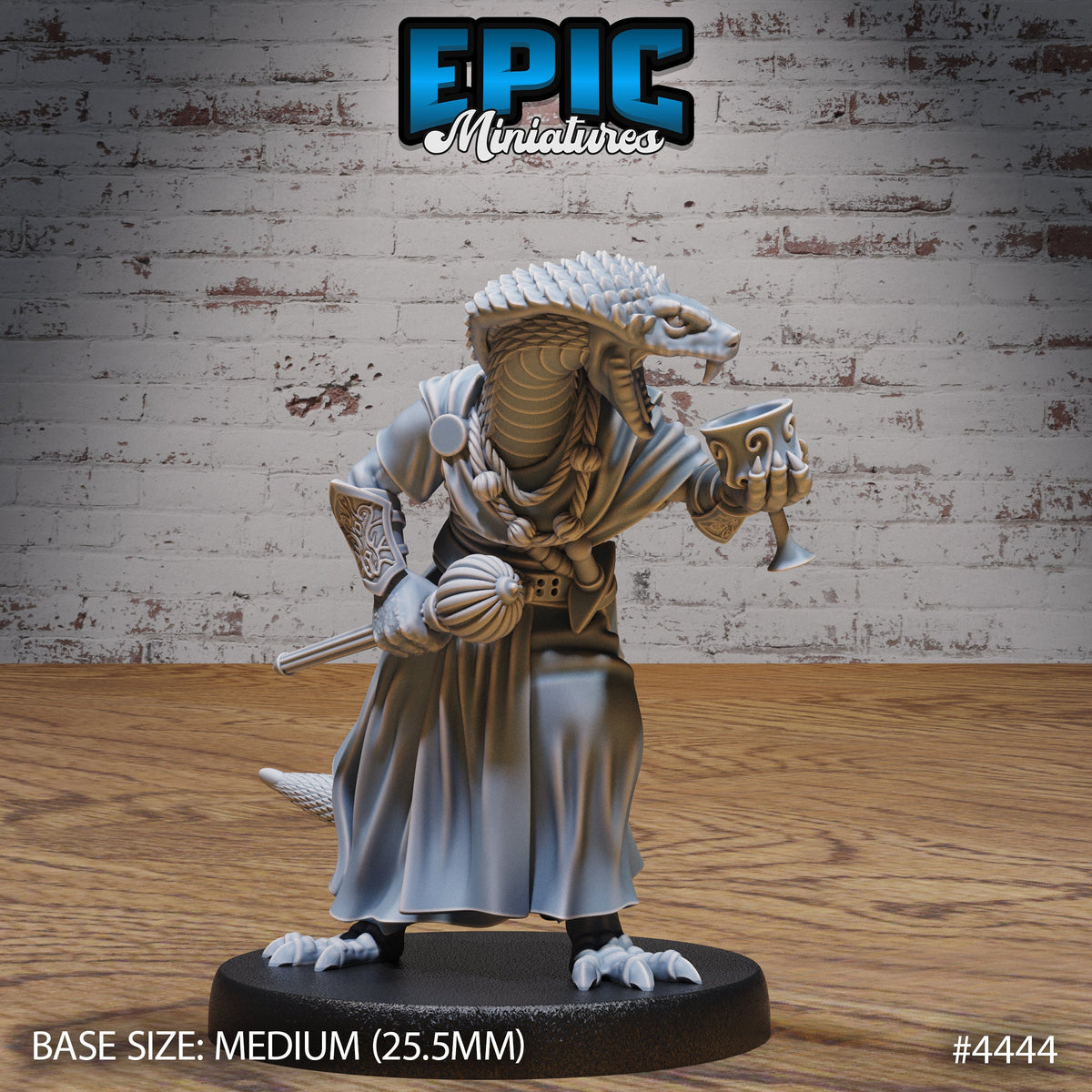 Serpent Folk Option #4445 front DND miniature Serpents Rage 16k resin