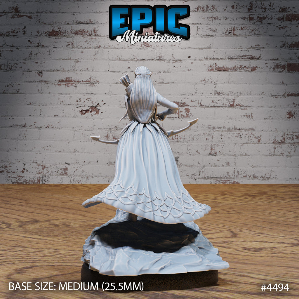 Dark Elf Domina Set of 3 DND Minis | Vampire Invasion | TTRPG | Drow Elves Underdark Dragon Heist Whip Bow Staff Option #4495 front DND miniature  16k resin