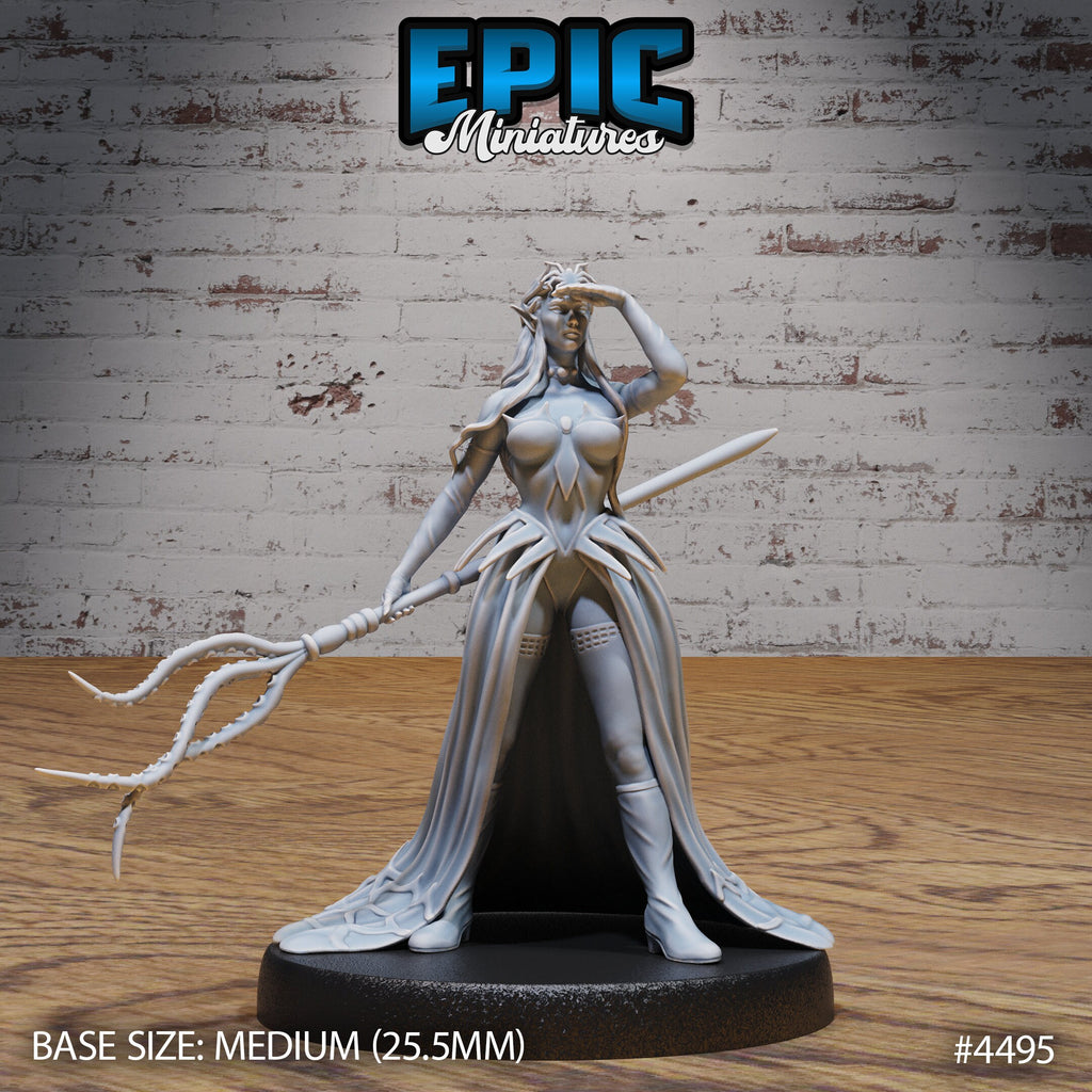 Dark Elf Domina Set of 3 DND Minis | Vampire Invasion | TTRPG | Drow Elves Underdark Dragon Heist Whip Bow Staff Option #4495 back DND miniature  16k resin