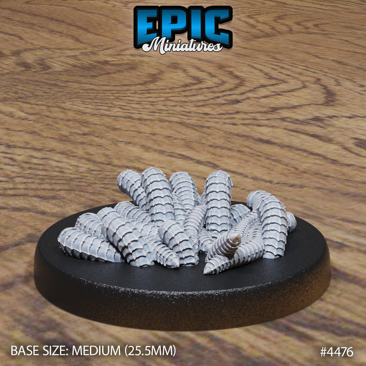Worm Swarm Pick 10 front DND miniature Deep Dark Caves 16k resin