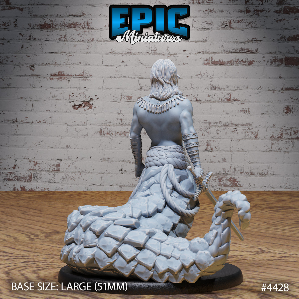 Lamia Prince Option #4429 back DND miniature Serpents Rage 16k resin