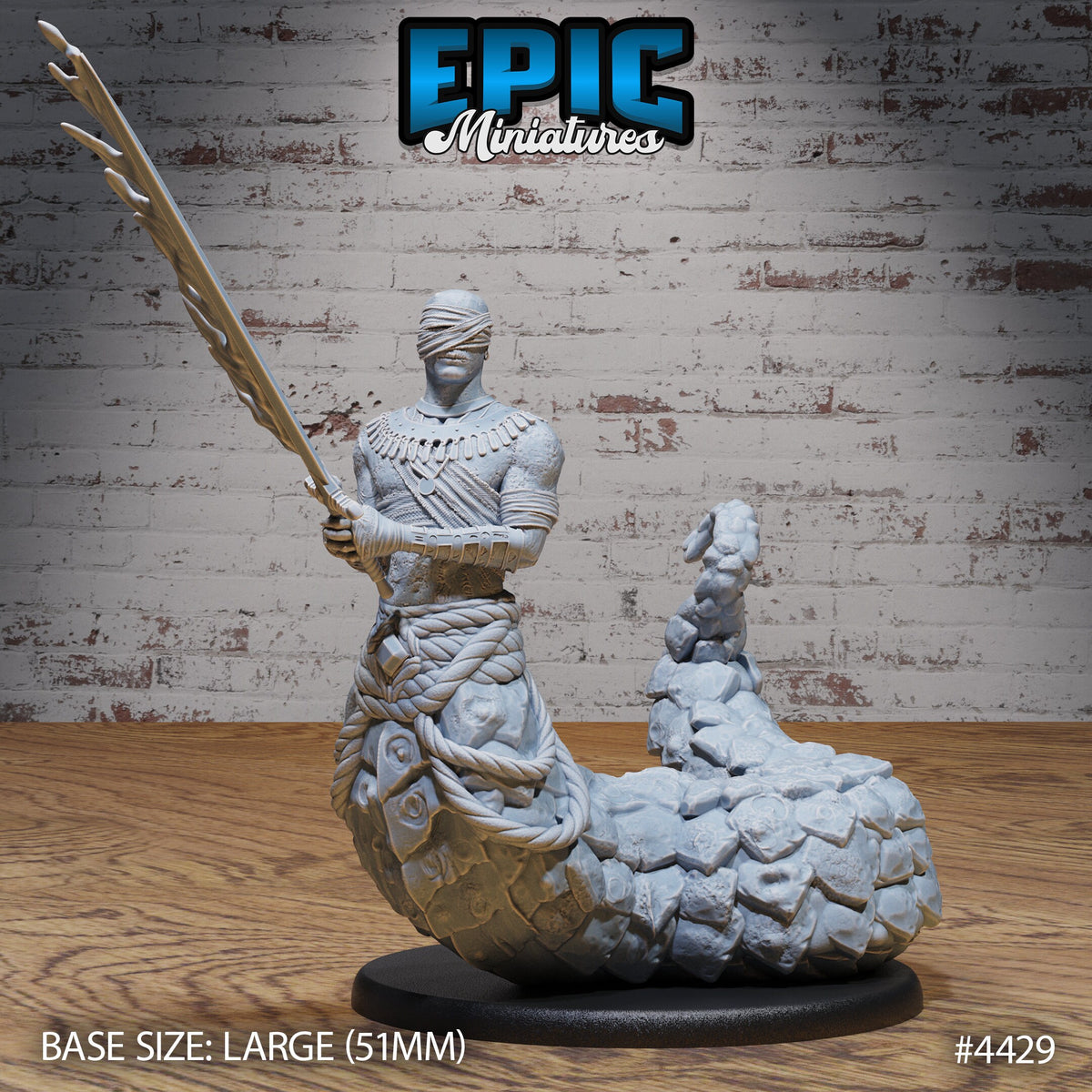 Lamia Prince Option #4430 front DND miniature Serpents Rage 16k resin