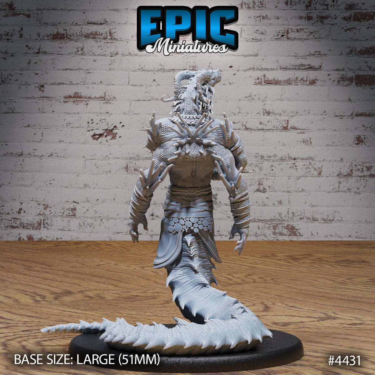 Naga Sorcerer Option #4432 back DND miniature Serpents Rage 16k resin