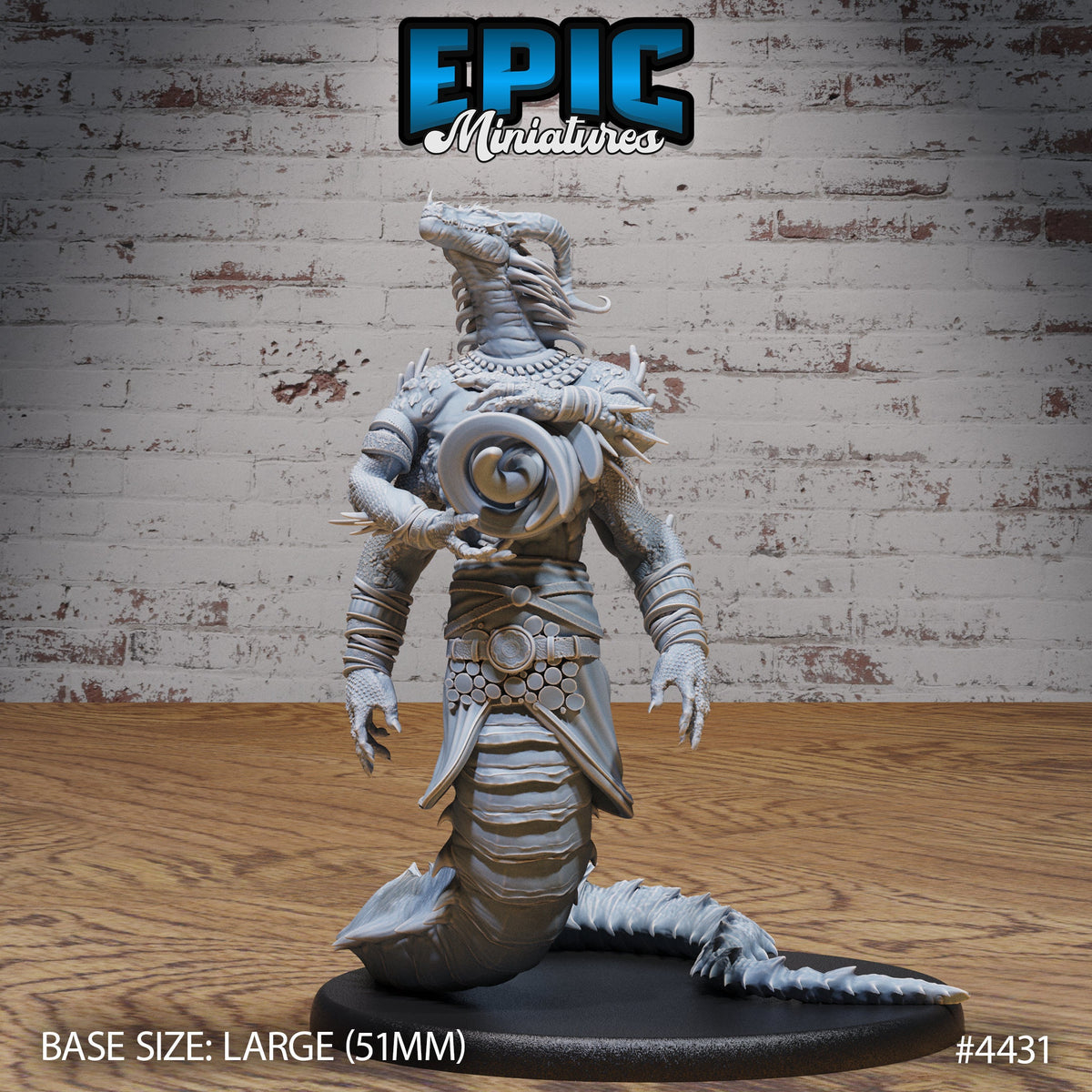 Naga Sorcerer Option #4432 front DND miniature Serpents Rage 16k resin