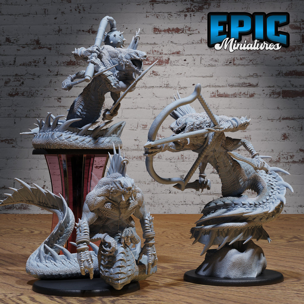 Naga Savage Set of 3 DND miniatures group photo Serpents Rage