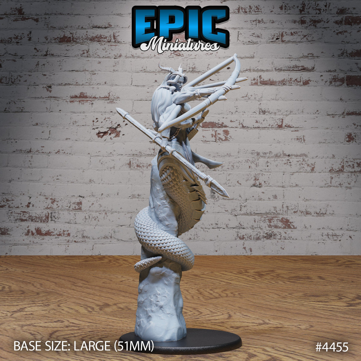 Naga Death Envoy Option #4456 front DND miniature Serpents Rage 16k resin