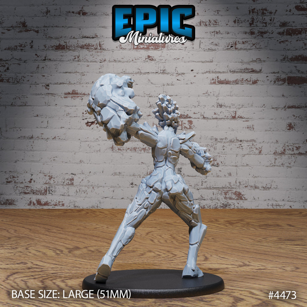 Earth Elemental Female Option #4473 back DND miniature Deep Dark Caves 16k resin