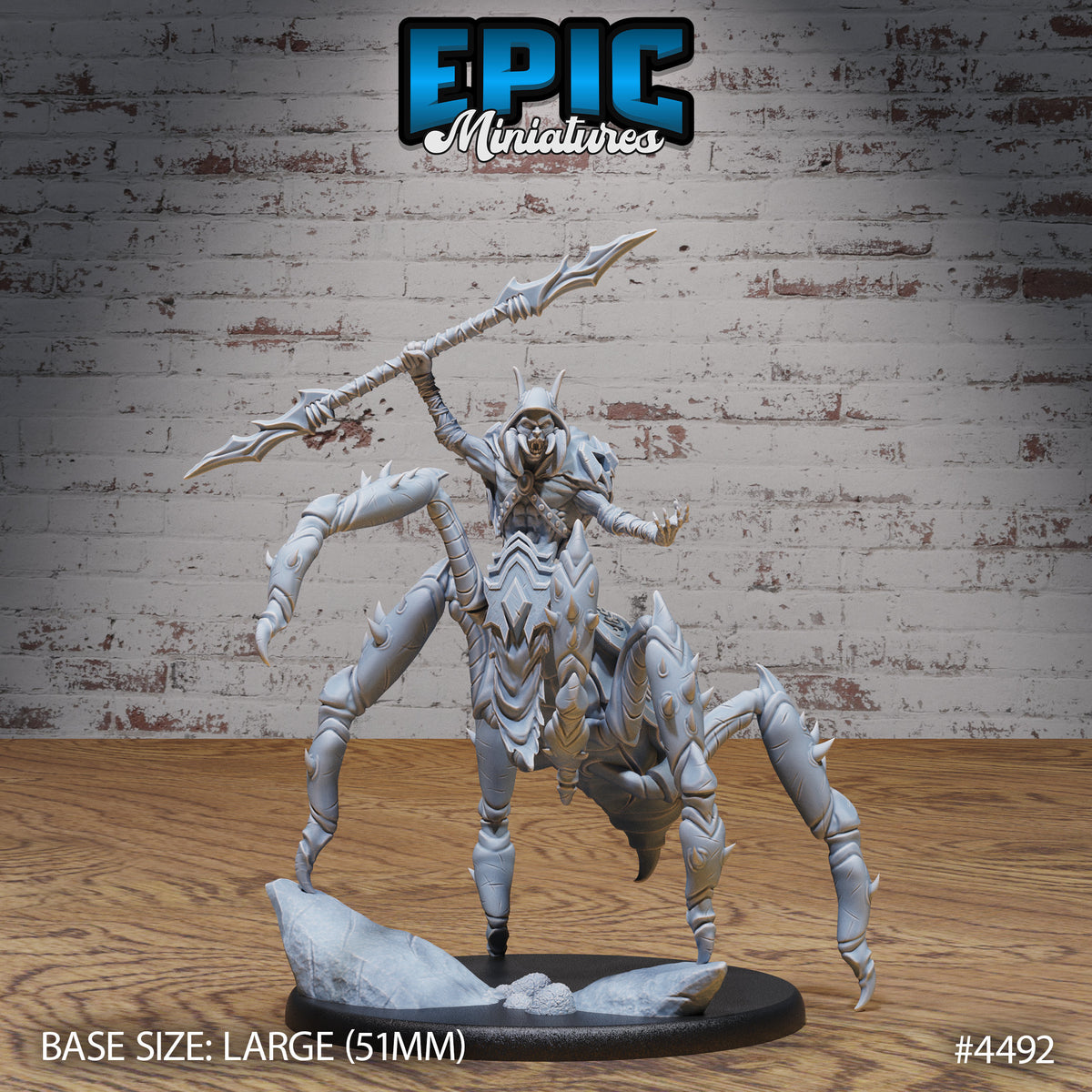 Dark Elf Spider Option #4492 back DND miniature Deep Dark Caves 16k resin