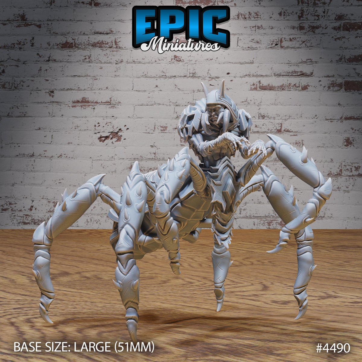 Dark Elf Spider Option #4490 back DND miniature Deep Dark Caves 16k resin