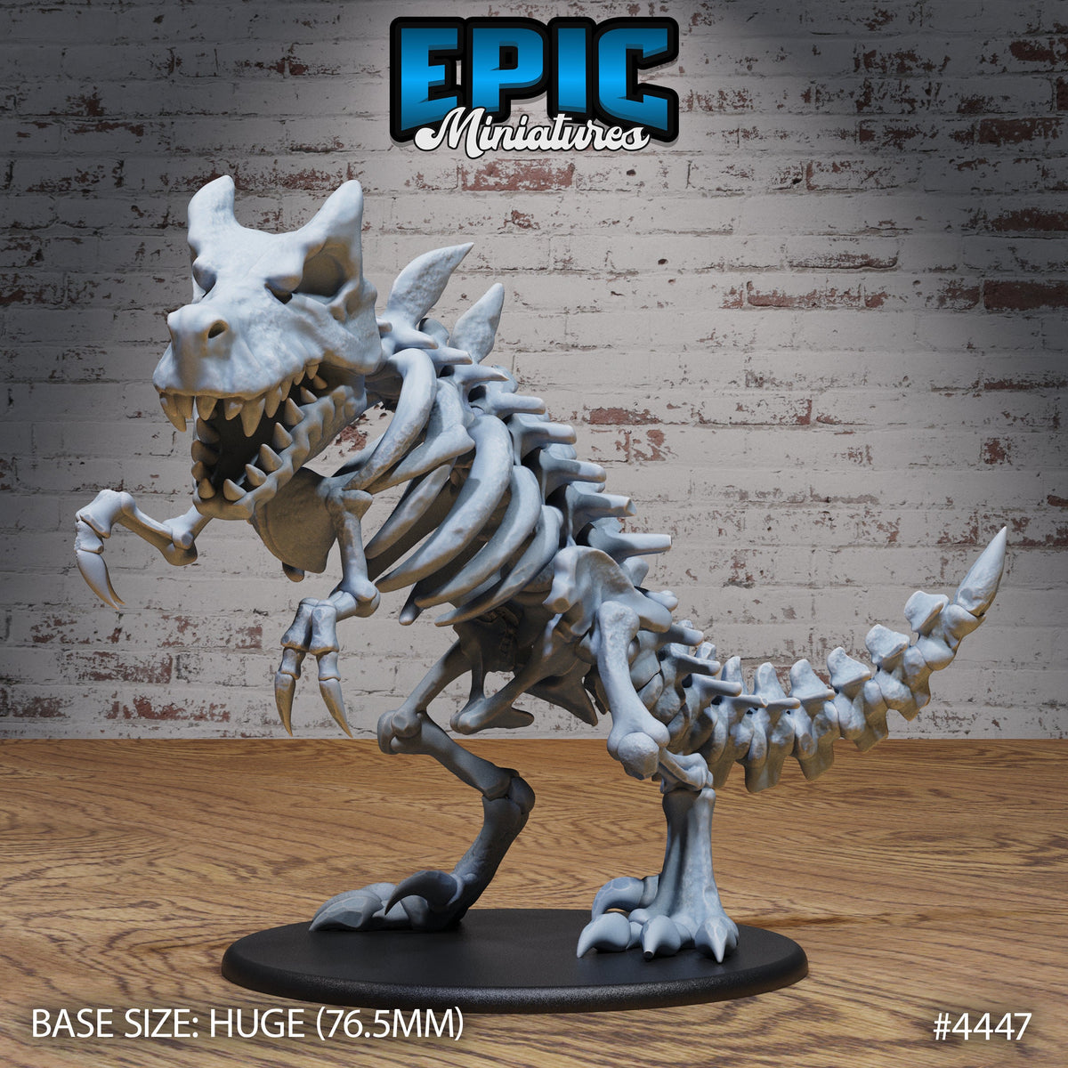 Skeleton T-Rex Mount Option #4447 front DND miniature Safari Tour 16k resin