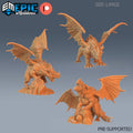 Cave Dragon Set of 3 DND miniatures group photo Caves of Despair