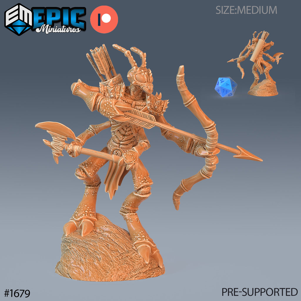 Thri Kreen Insectoid Ant Option #1679 front DND miniature Caves of Despair 16k resin
