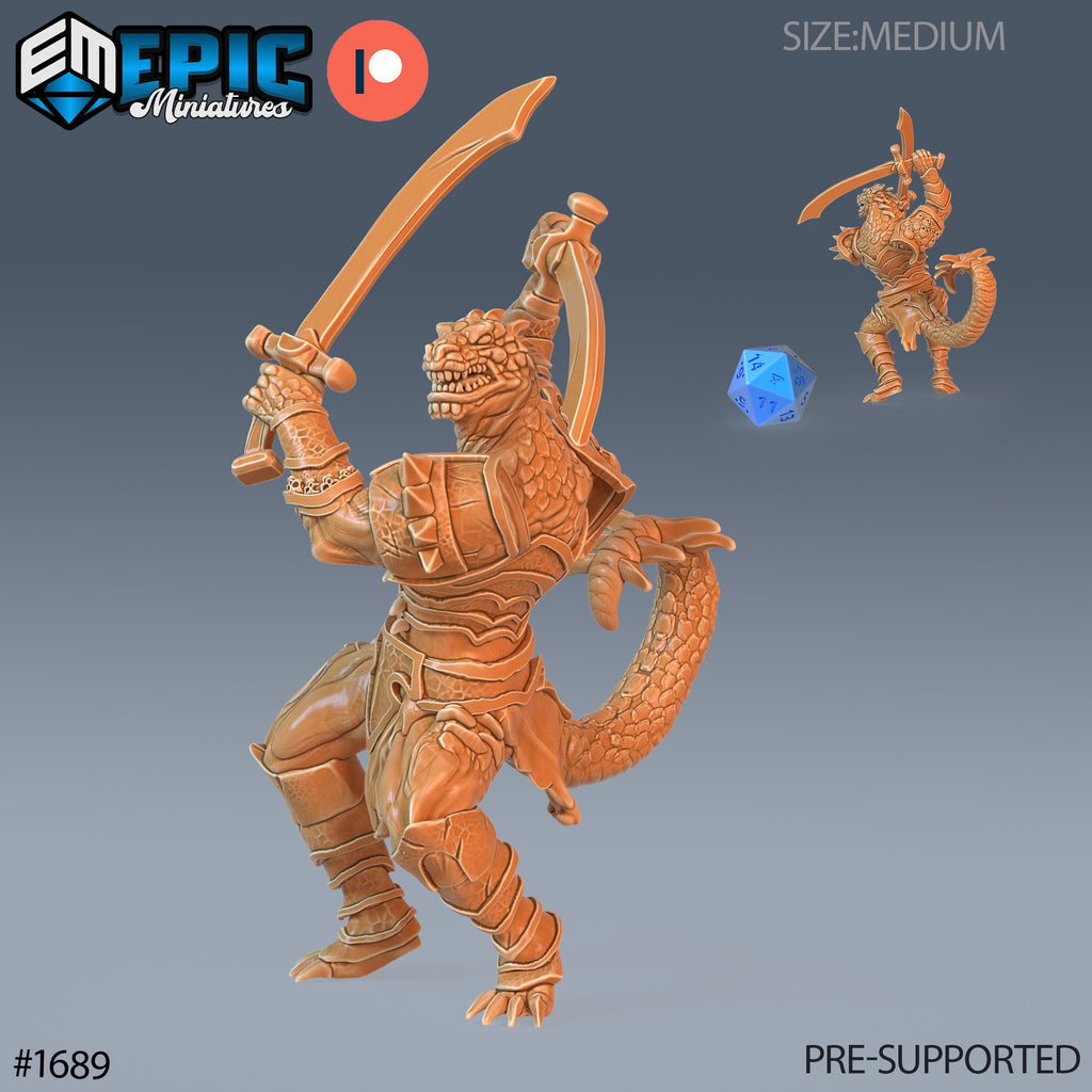 Lizardfolk Warrior Option #1689 front DND miniature Caves of Despair 16k resin