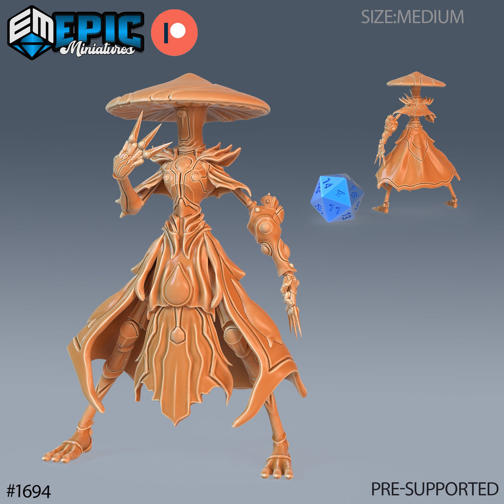 Mushroom Folk Warrior Option #1694 front DND miniature Caves of Despair 16k resin