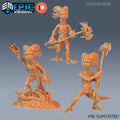 Grumpy Axolotl Warrior Warrior Set of 3 DND miniatures group photo Caves of Despair