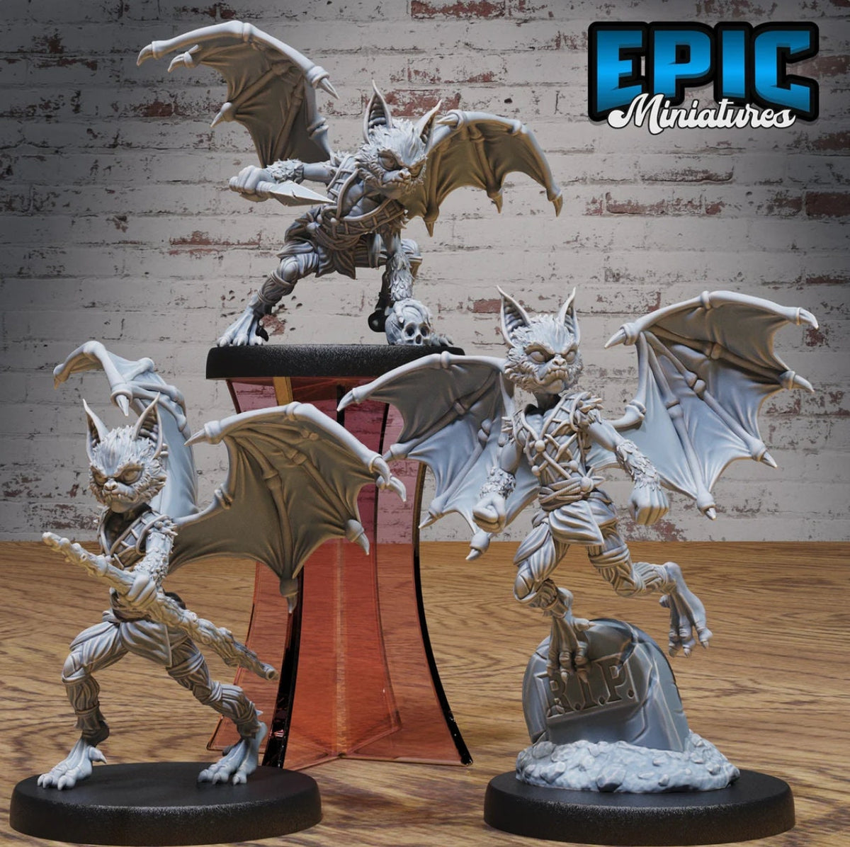 Batfolk Set of 3 DND miniatures group photo Vampire Invasion