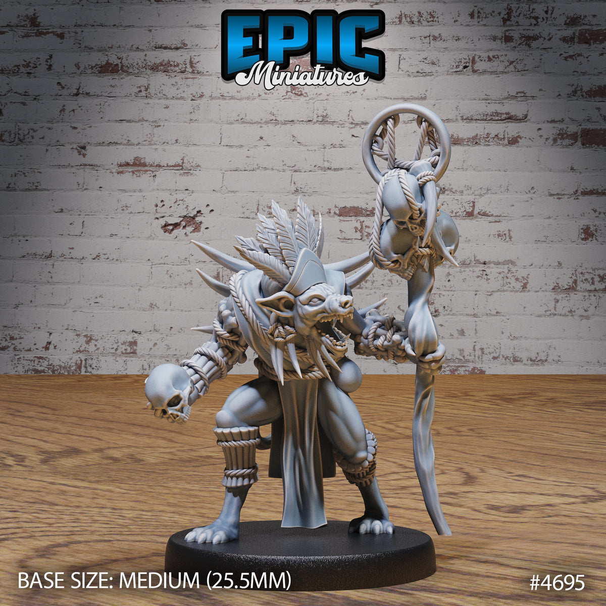 Gnoll Tribe 4690 front DND miniature Beast Hunt 16k resin