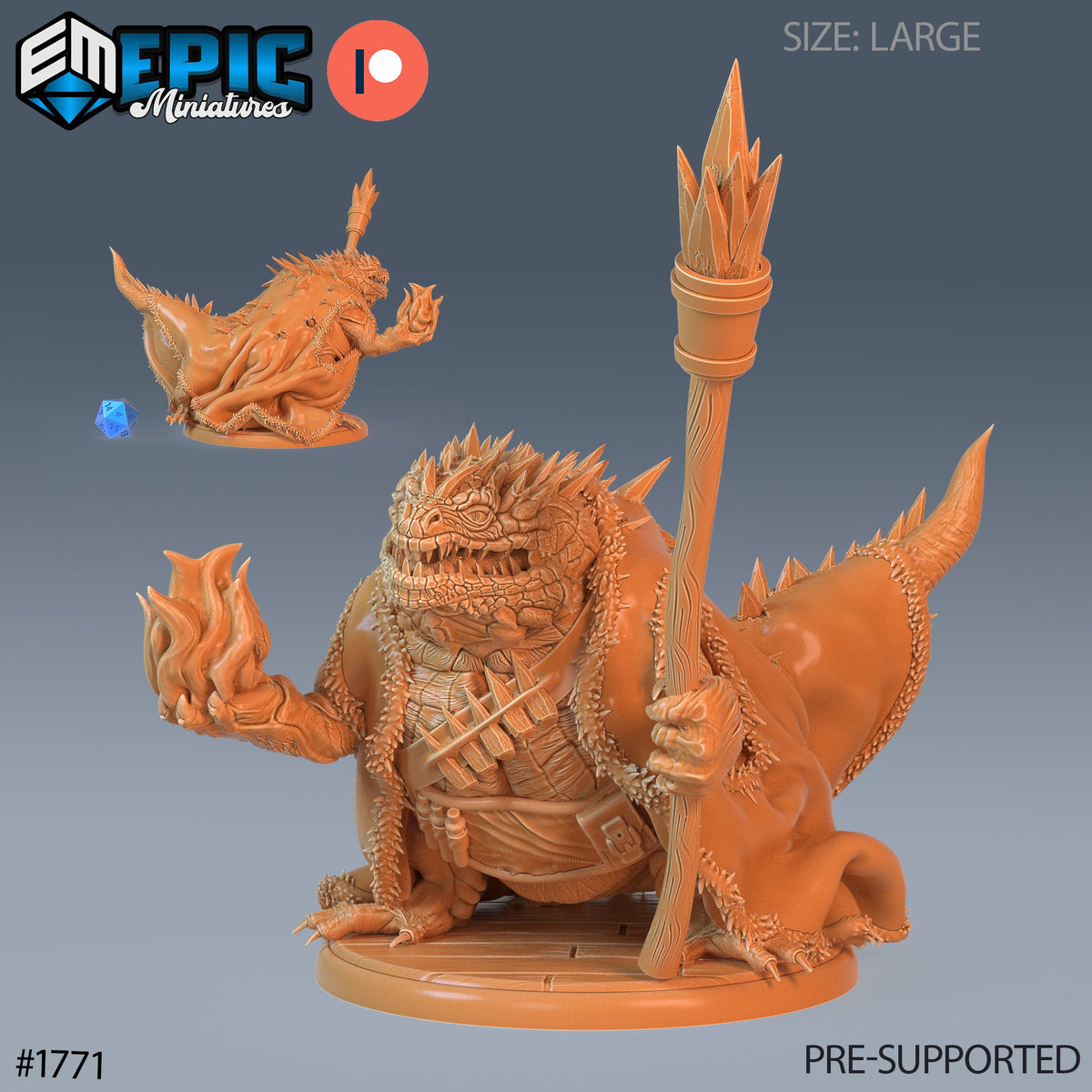Classic Basilisk Option #1771 front DND miniature Guild of Thieves 16k resin