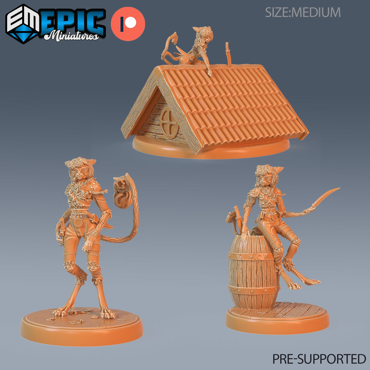 Cat Thief Set of 3 DND miniatures group photo Guild of Thieves