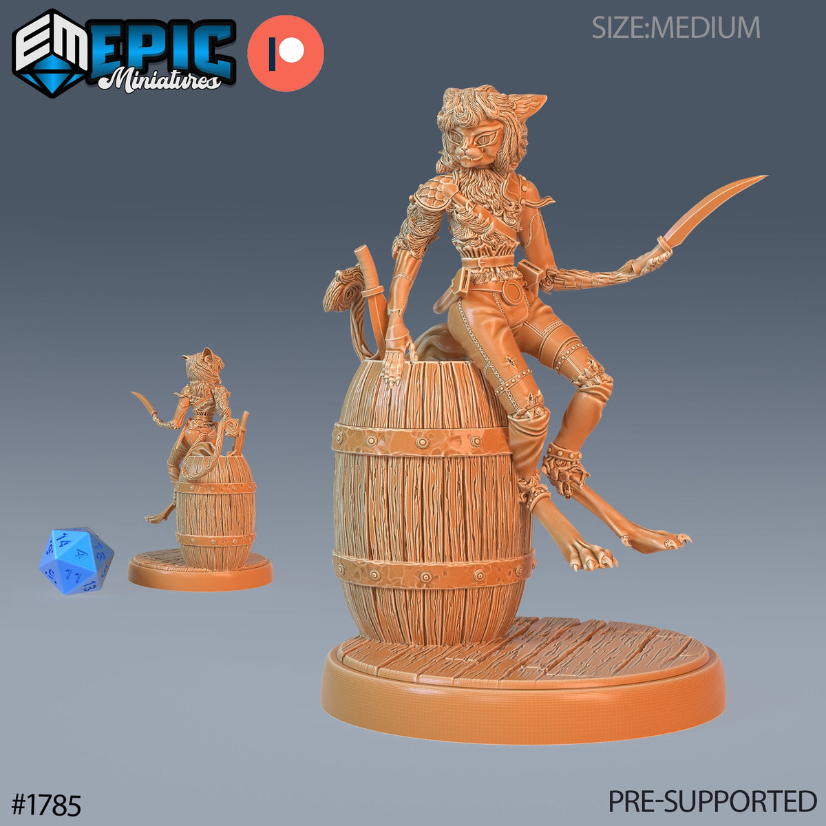 Cat Thief Option #1785 front DND miniature Guild of Thieves 16k resin