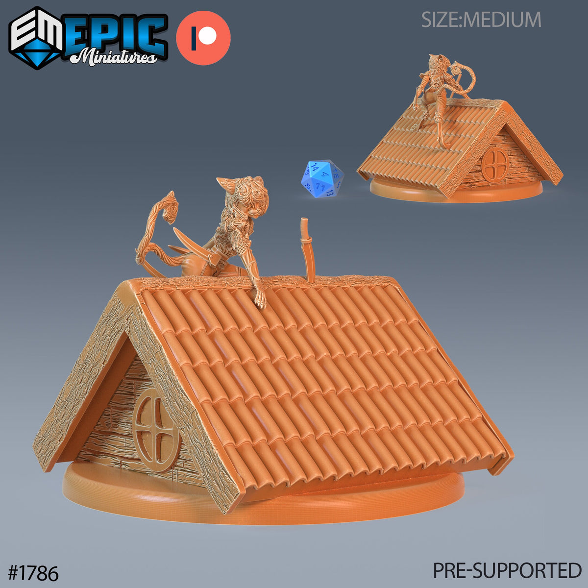 Cat Thief Option #1786 front DND miniature Guild of Thieves 16k resin
