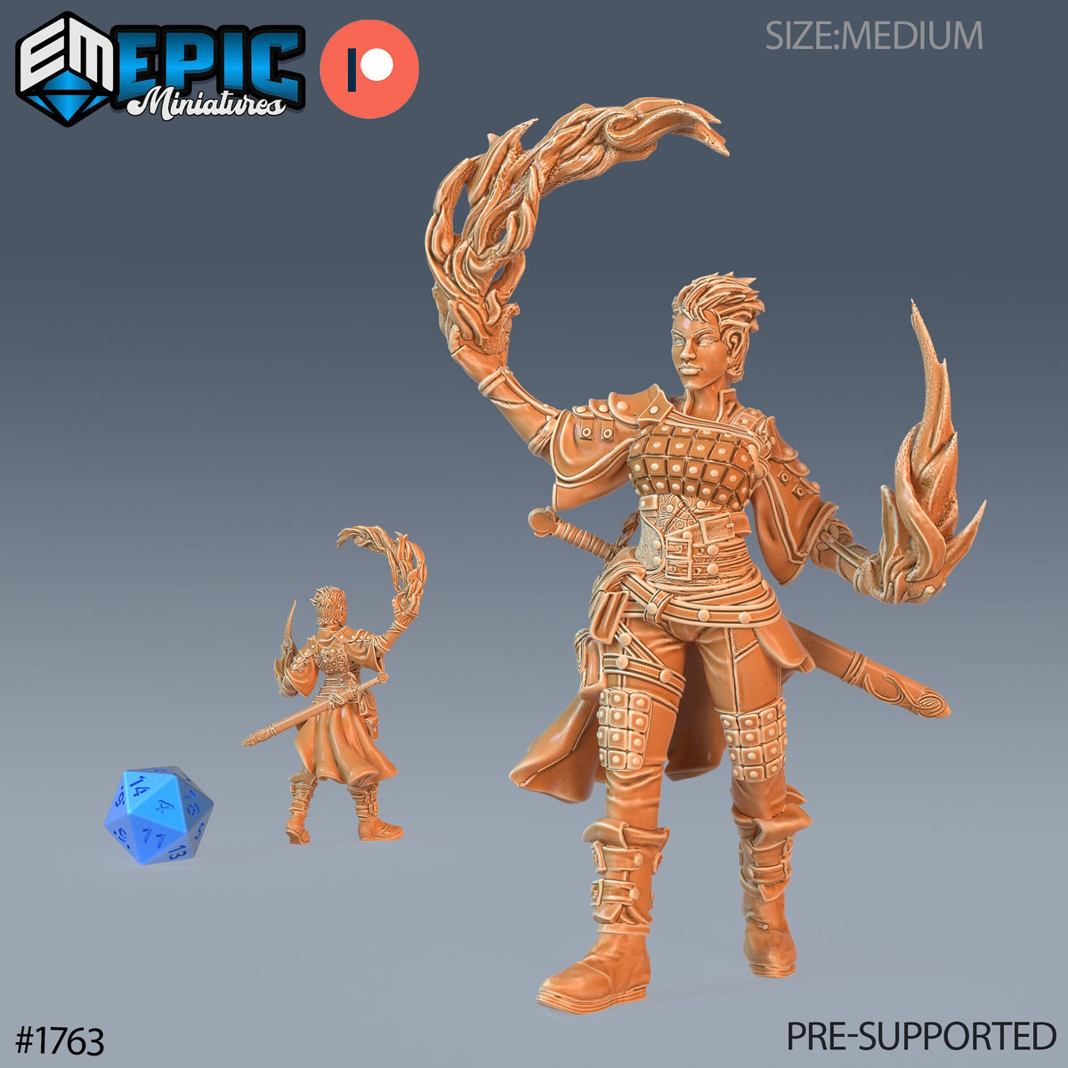 Guild Mage Option #1763 front DND miniature Guild of Thieves 16k resin
