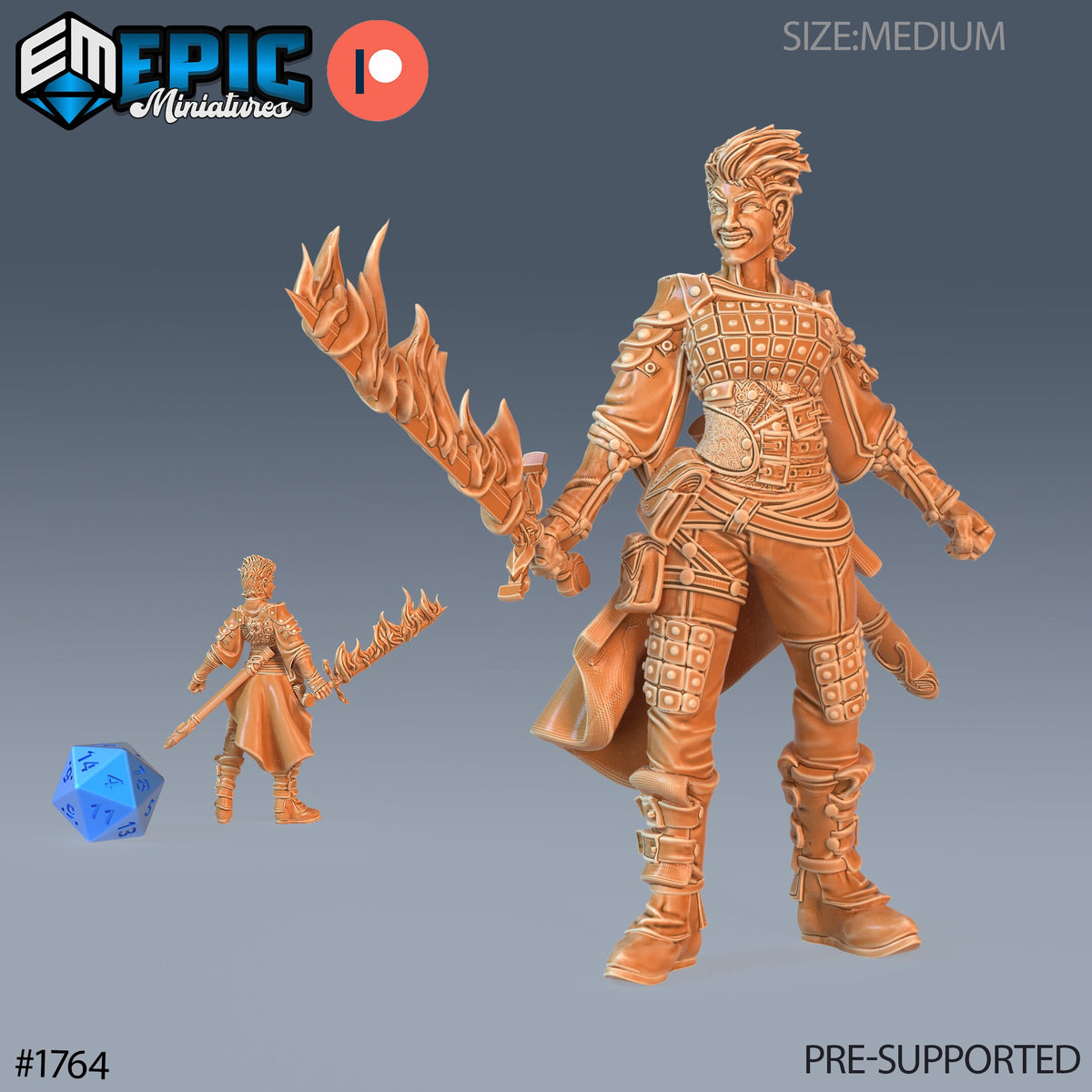 Guild Mage Option #1764 front DND miniature Guild of Thieves 16k resin