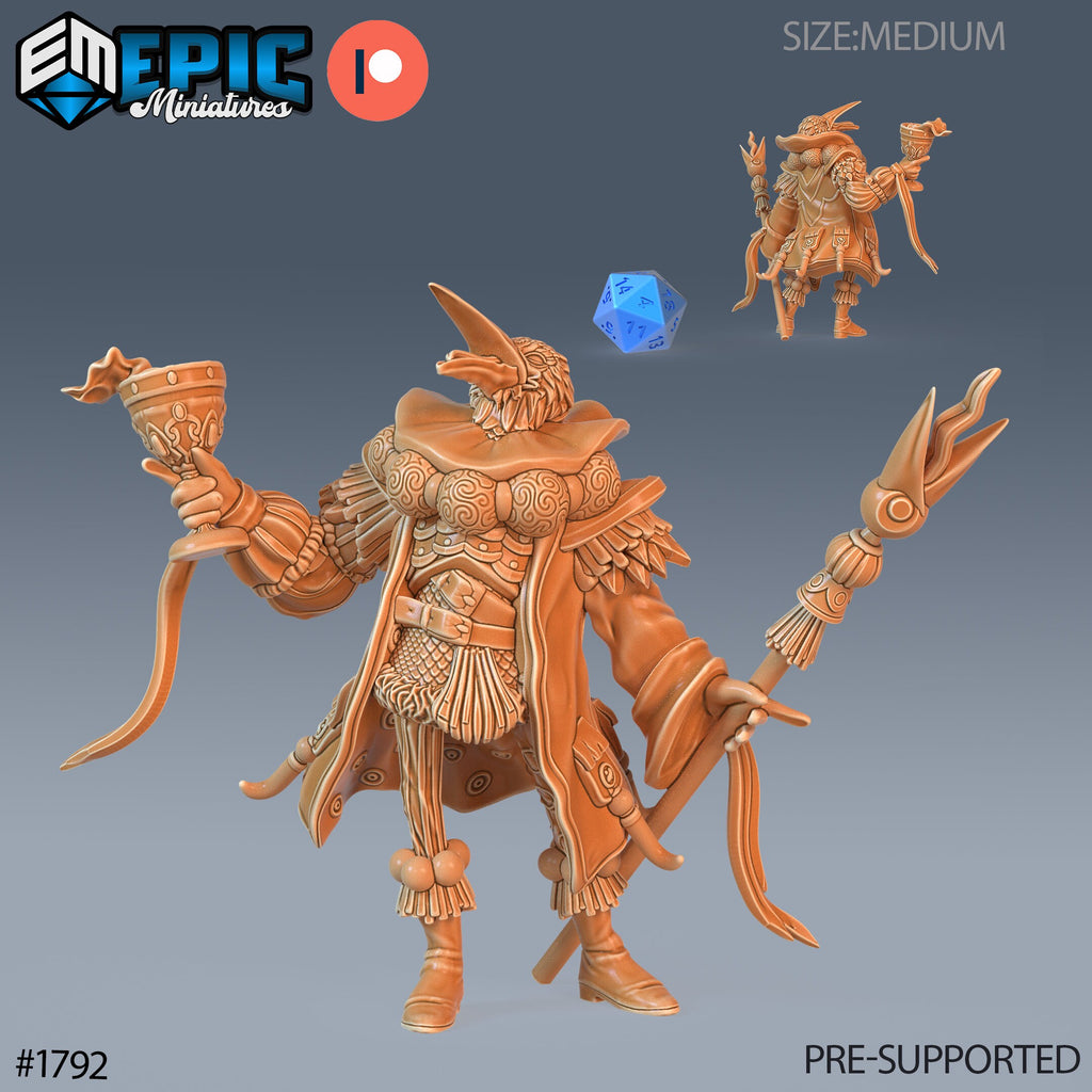 Noble Crane Folk Option #1792 front DND miniature Guild of Thieves 16k resin