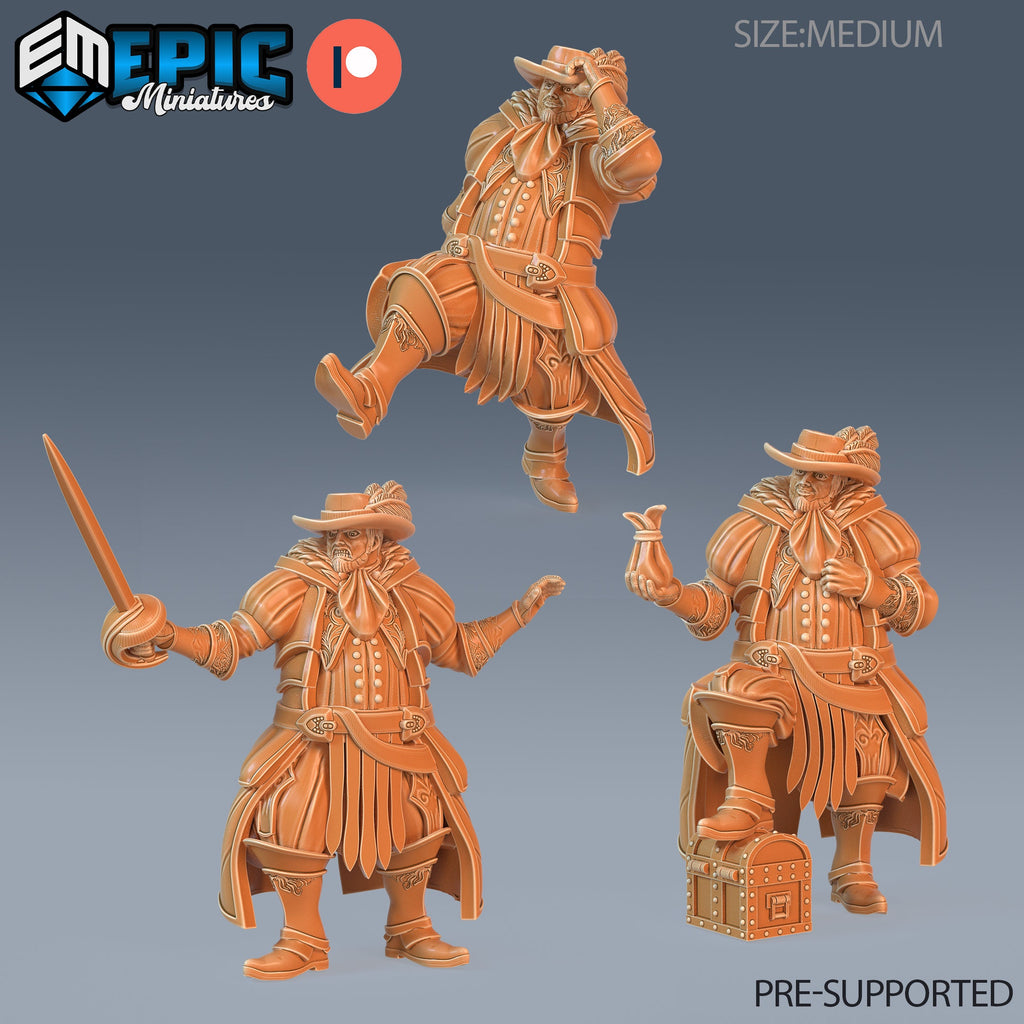 Noble Human Set of 3 DND miniatures group photo Guild of Thieves