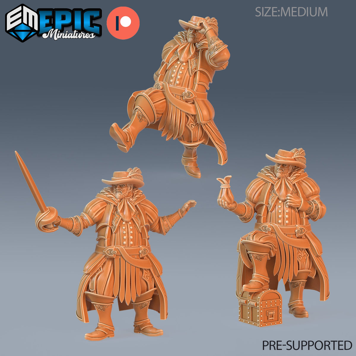 Noble Human Set of 3 DND miniatures group photo Guild of Thieves