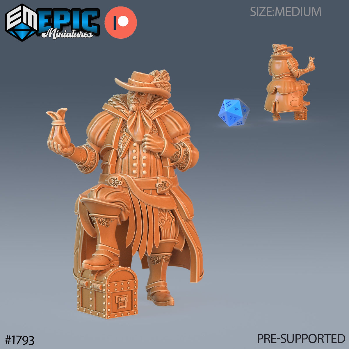 Noble Human Option #1793 front DND miniature Guild of Thieves 16k resin