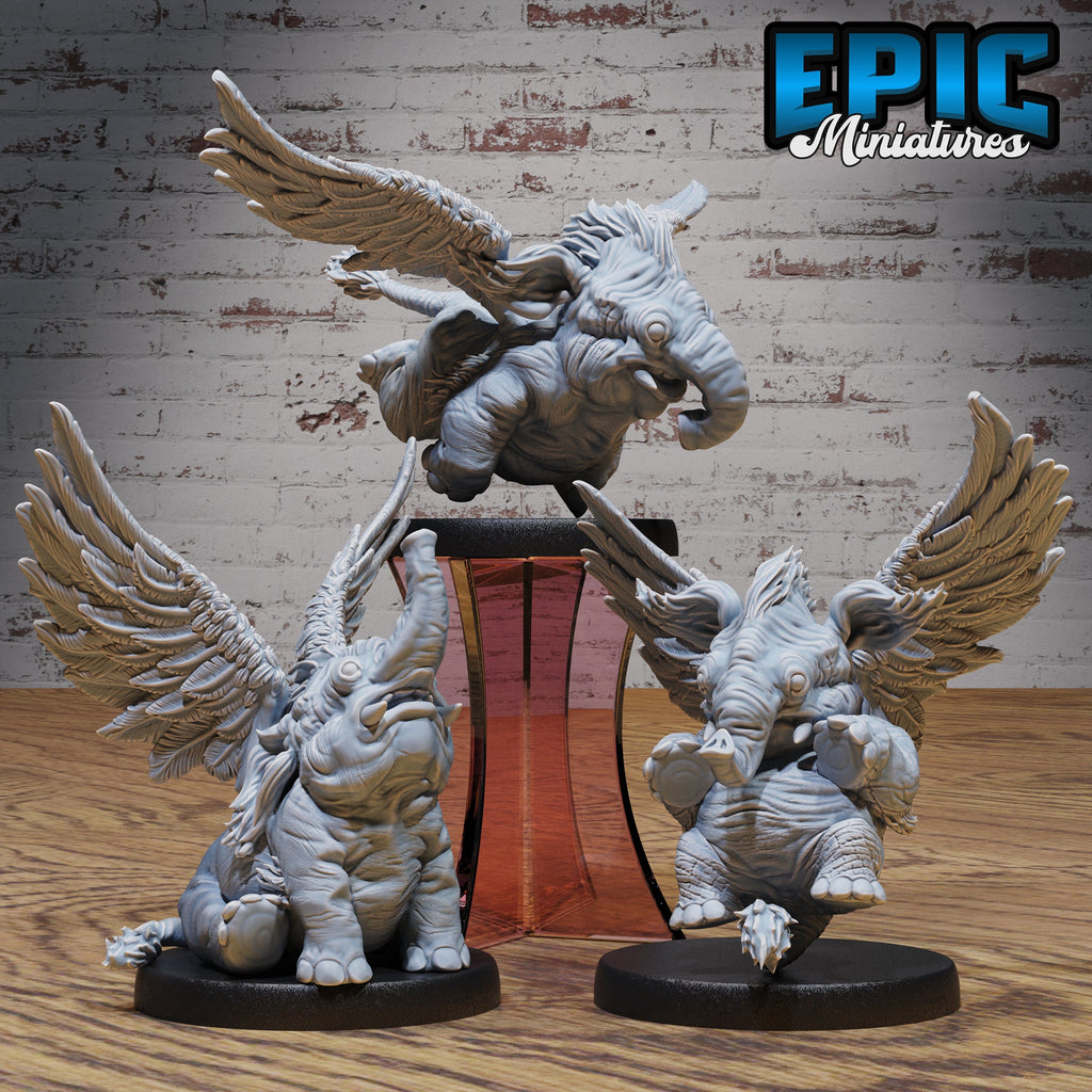 Holyphant Set of 3 DND miniatures group photo Faith Defender