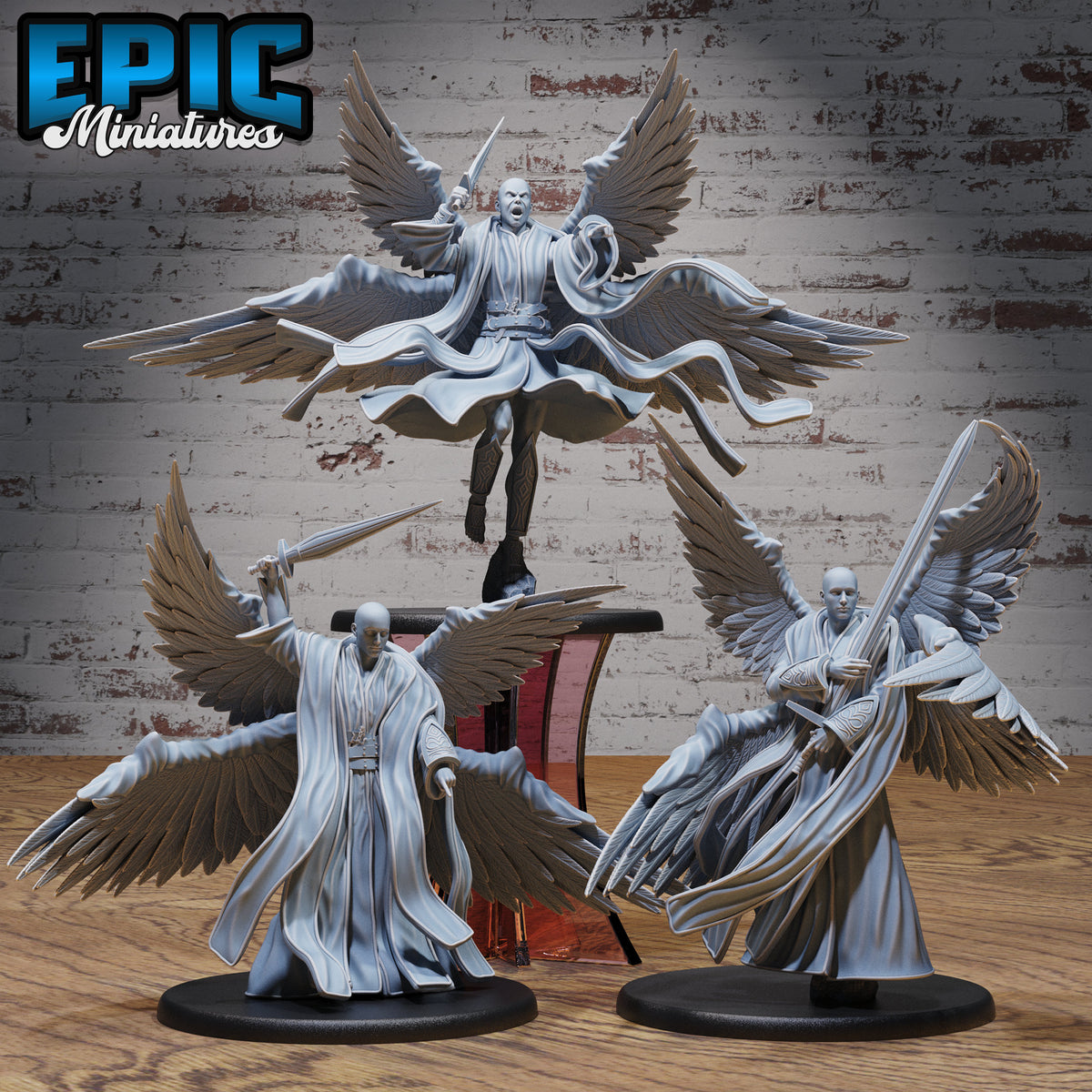 Planetar Angel Set of 3 DND miniatures group photo Faith Defender