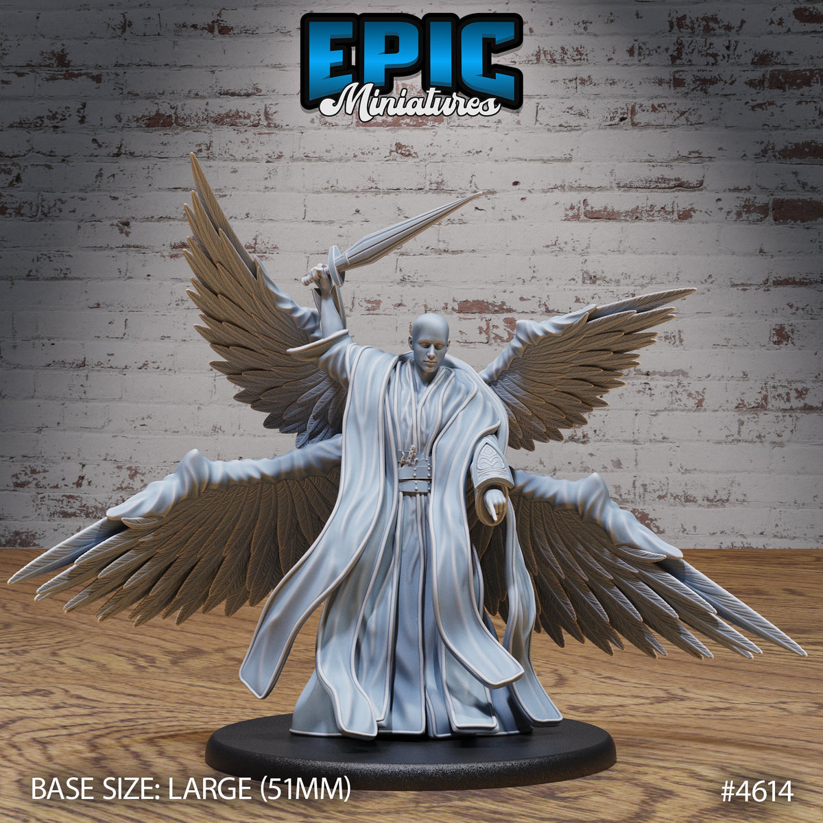 Planetar Angel Option #4614 front DND miniature Faith Defender 16k resin
