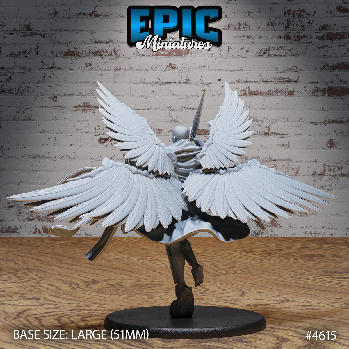 Planetar Angel Option #4615 back DND miniature Faith Defender 16k resin