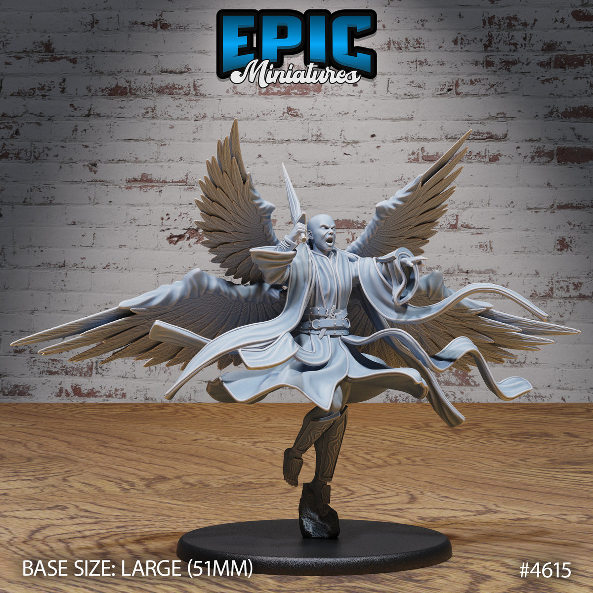Planetar Angel Option #4615 front DND miniature Faith Defender 16k resin
