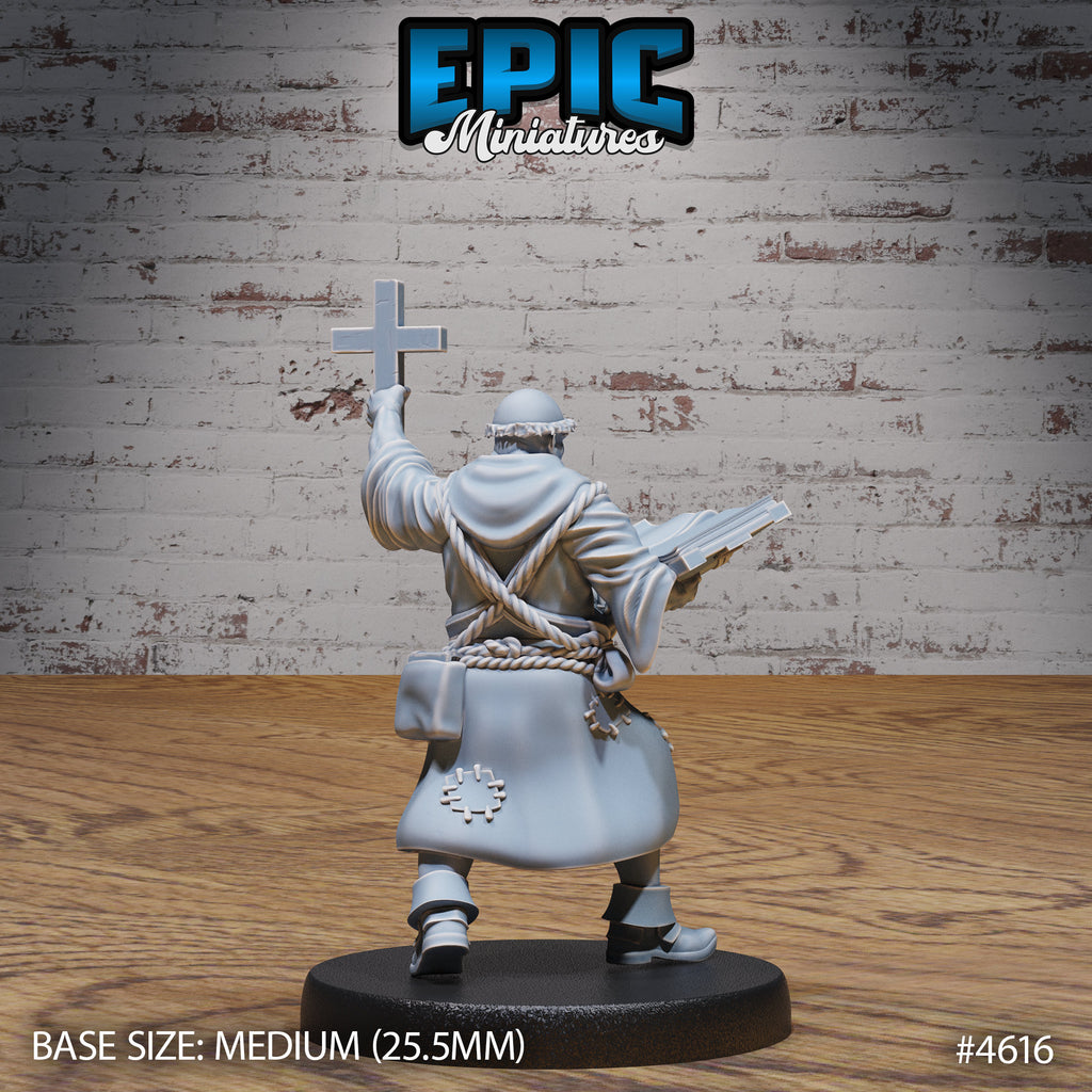 Medieval Cleric Monk Option #4616 back DND miniature Faith Defender 16k resin