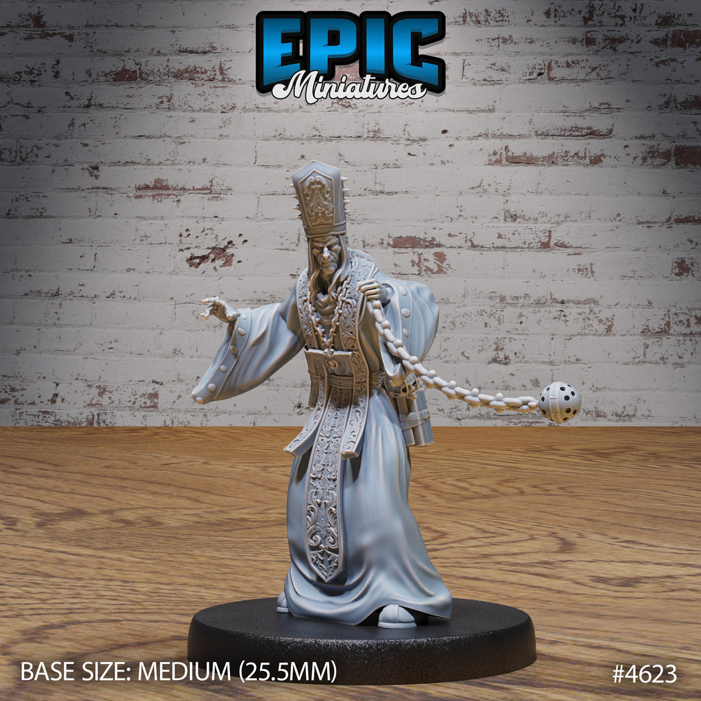 Fallen Bishop of 4 Option #4623 (2) front DND miniature Faith Defender 16k resin