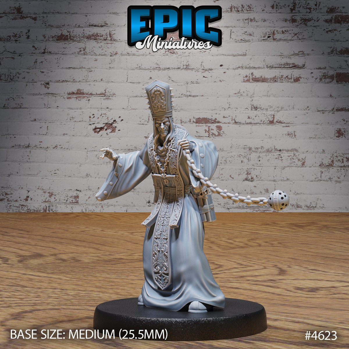Fallen Bishop of 4 Option #4623 (2) front DND miniature Faith Defender 16k resin