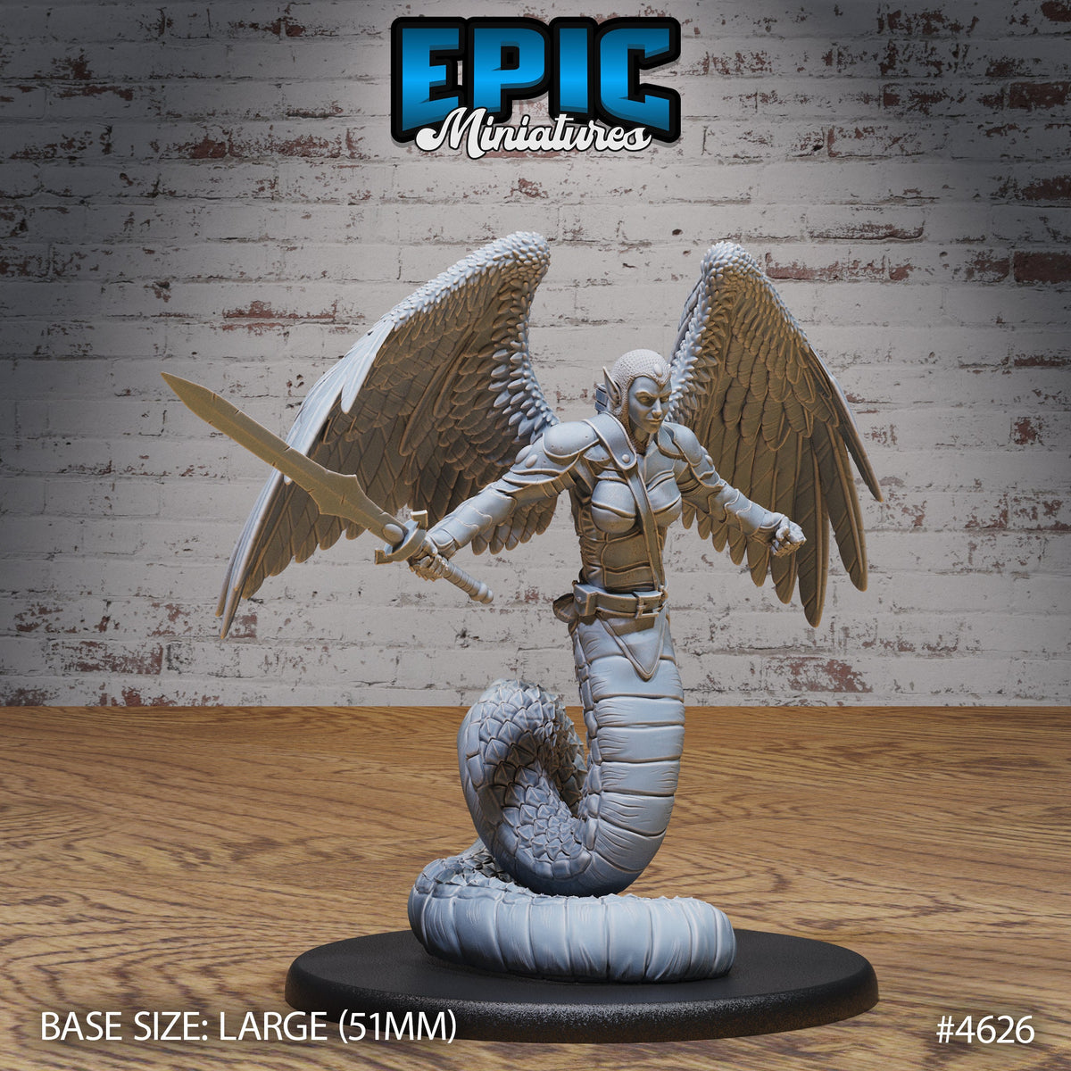 Holy Serpent Option #4626 front DND miniature Faith Defender 16k resin