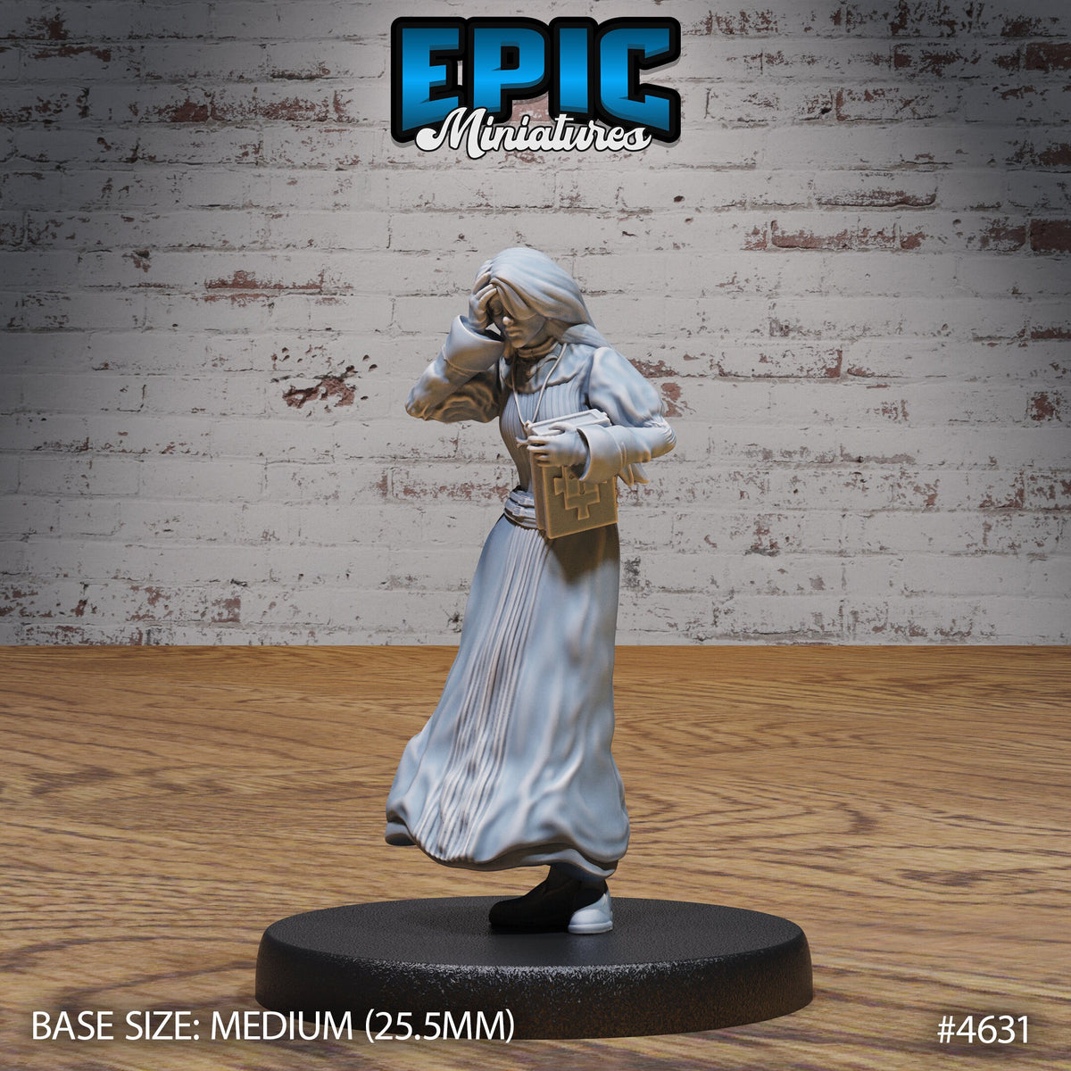 Possessed Nun Set of 3 DND Minis | Faith Defender Collection | TTRPG | Grimdark Waterdeep Gothic Corrupted Mork Borg Evil Fiend Markovia Option #4632 front DND miniature  16k resin