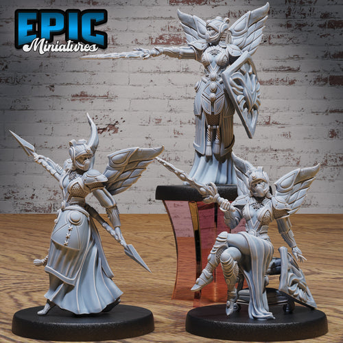 Astral Deva Set of 3 DND miniatures group photo Faith Defender