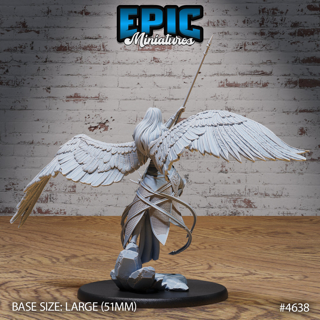 Female Planetar Angel #1 at 75mm tall front DND miniature Faith Defender 16k resin
