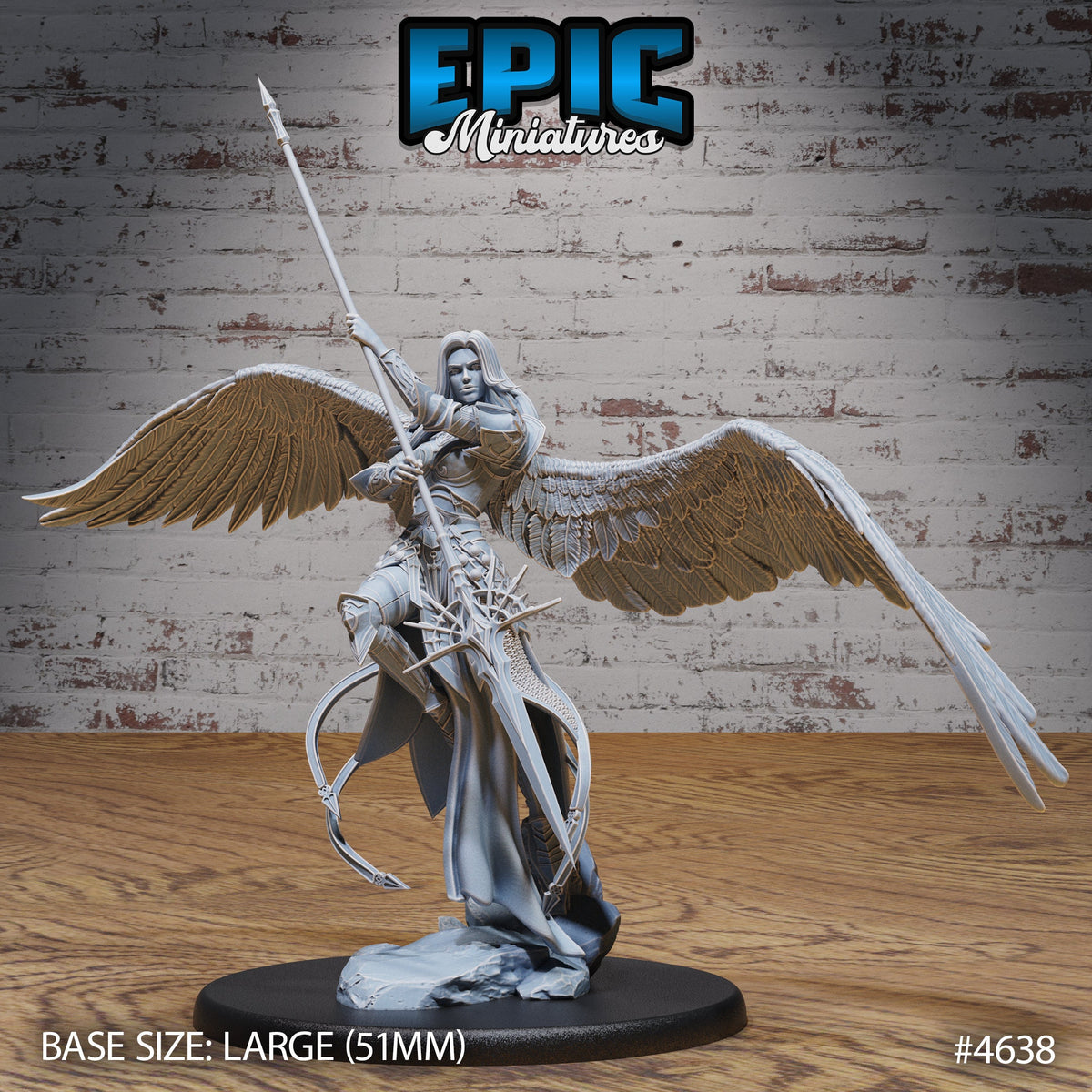 Female Planetar Angel Option #4639 front DND miniature Faith Defender 16k resin