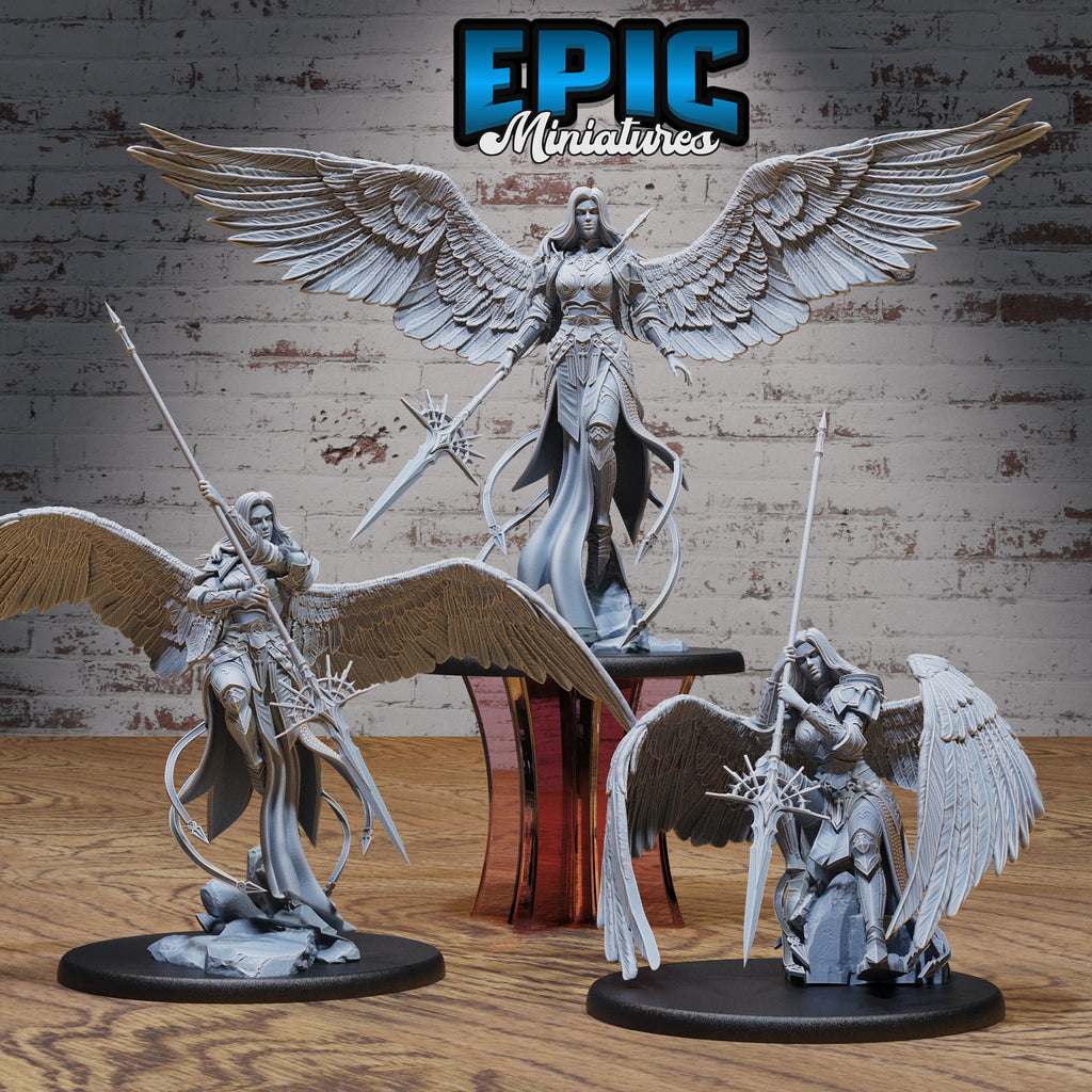 Female Planetar Angel Set of 3 DND miniatures group photo Faith Defender
