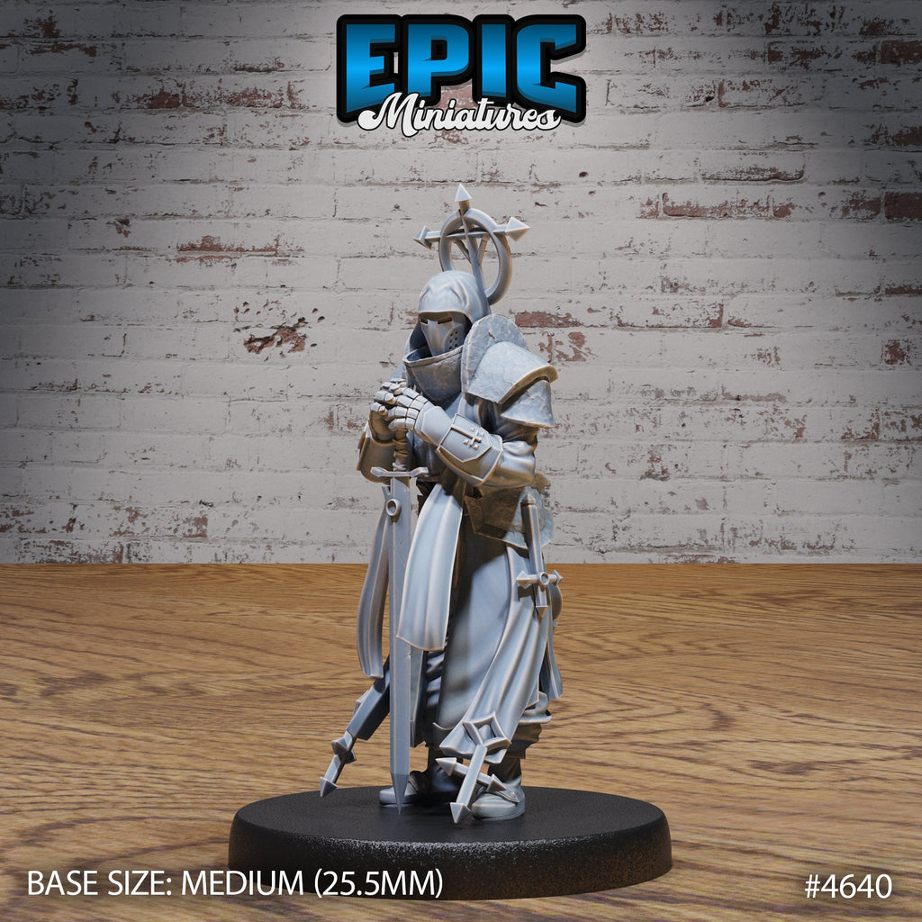 Inquisitor Knight Option #4640 front DND miniature Faith Defender 16k resin