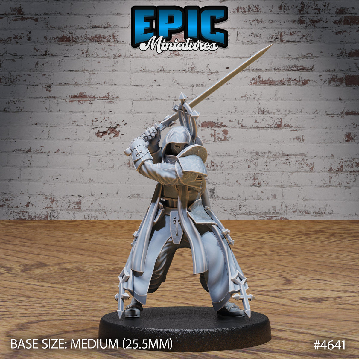 Inquisitor Knight Option #4641 front DND miniature Faith Defender 16k resin