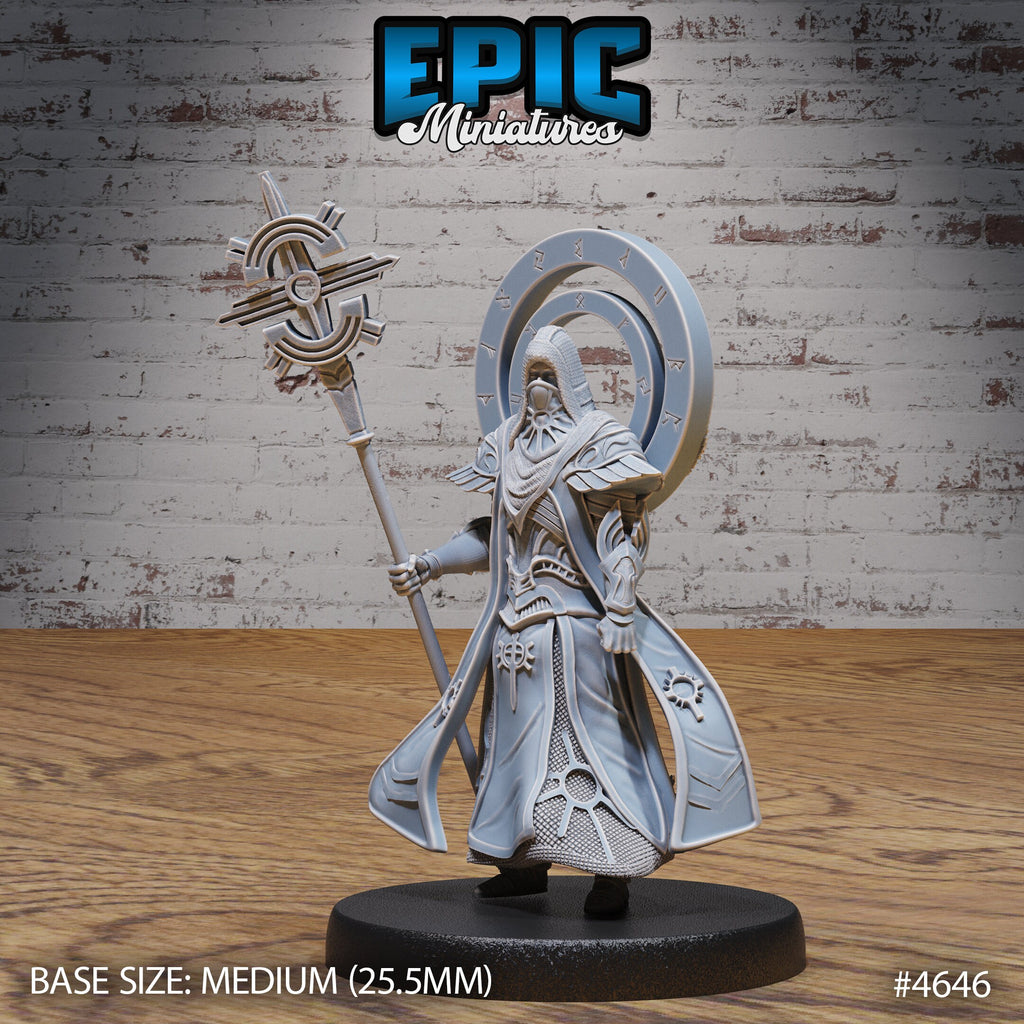 White Priest Option #4646 front DND miniature Faith Defender 16k resin